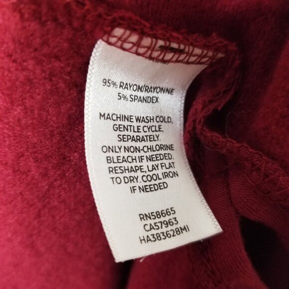 Halogen Maroon V-Neck Long Sleeve Sweater Elastic Hem With Tie Super Soft Lining - Picture 8 of 8